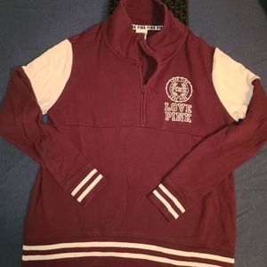 PINK VICTORIA'S SECRET BOYFRIEND PULLOVER SIZE SMALL